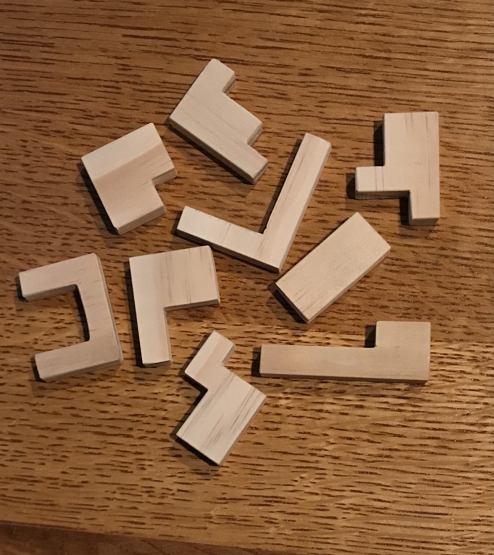 Nine pieces cut out and sanded